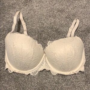 34DD white lace Victoria’s Secret demi bra